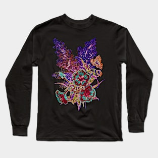 Black Panther Art - Glowing Flowers in the Dark 8 Long Sleeve T-Shirt